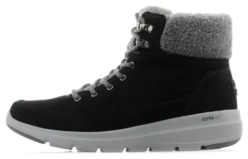 (Women) Skechers Glacial Ultra 'Black' 16677-BKGY