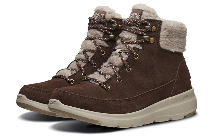 Lookbook (W) Skechers Glacial Ultra Mid-Top Schneestiefel Kaffee 16677-CHOC