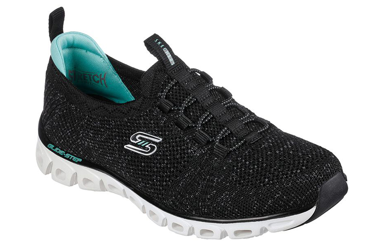 Lookbook (W) Skechers Glide-Step 'Hitam Putih' 104198-BKMN