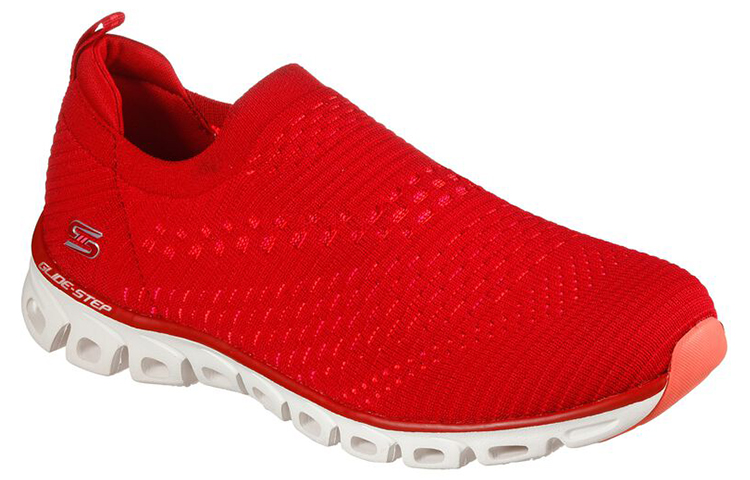 Lookbook Skechers 滑步款 休閒懶人鞋 女式 紅色