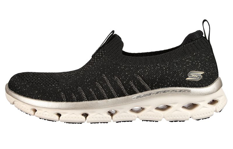 (Women) Skechers Glide-Step Flex 'Black Gold Slip-On' 104306-BKGD