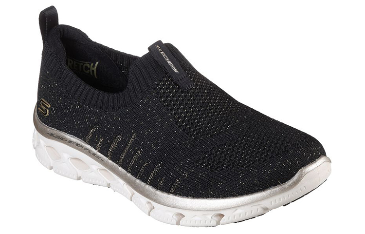 Lookbook (W) Skechers Glide-Step Flex 'Negro Oro Sin Cordones' 104306-BKGD