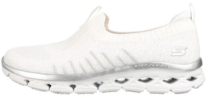 (Women) Skechers Glide-Step Flex 'White Silver Slip-On' 104306-WSL (Women) Skechers Glide-Step Flex 'White Silver Slip-On' 104306-WSL