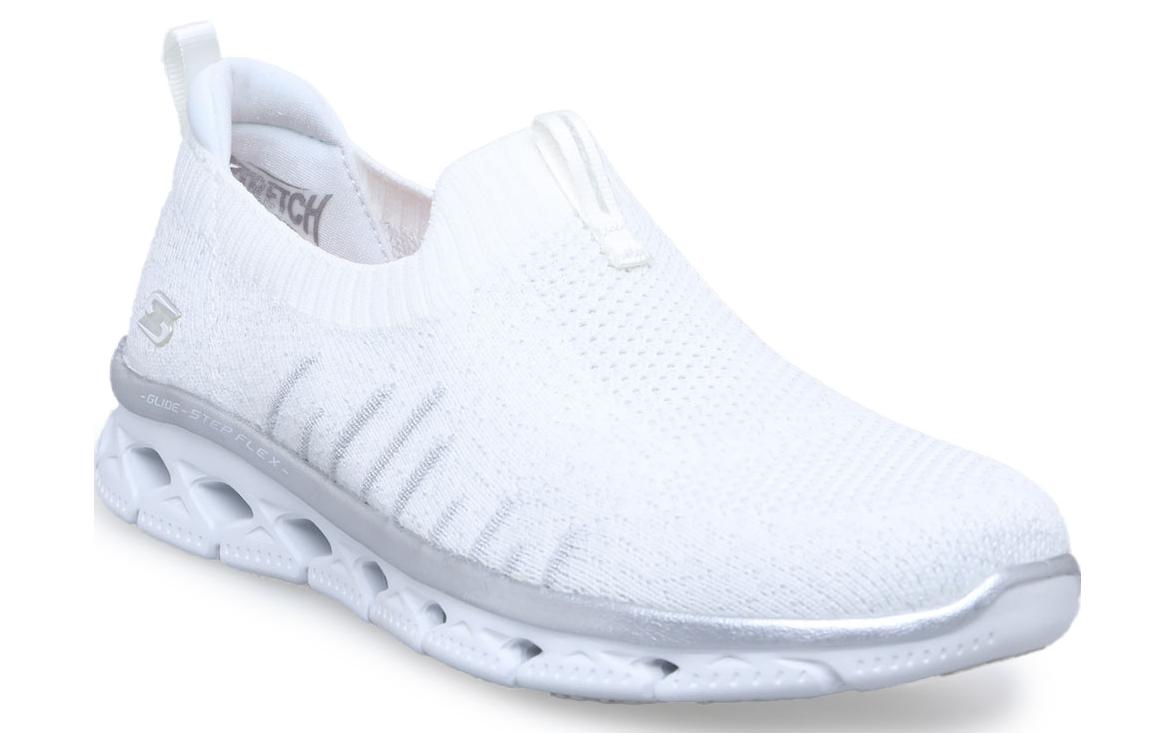Lookbook (W) Skechers Glide-Step Flex 'Putih Perak Slip-On' Sepatu Wanita 104306-WSL