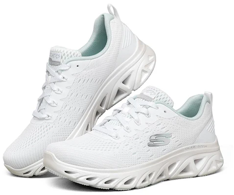 (W) Kasut Larian Rendah Skechers Glide-Step Sport Putih/Perak 149324-WSL Lookbook (W) Kasut Larian Rendah Skechers Glide-Step Sport Putih/Perak 149324-WSL