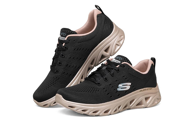 Lookbook (W) Skechers Glide-Step Sport Hardloopschoenen Zwart/Goud Low-Top 149324-BKRG