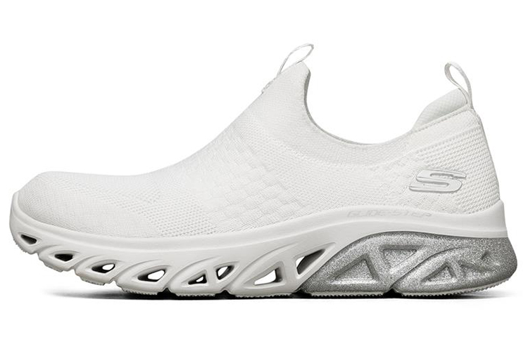 (Women) Skechers Glide-Step Sport Slip-On 'White Silver' 149325-WSL