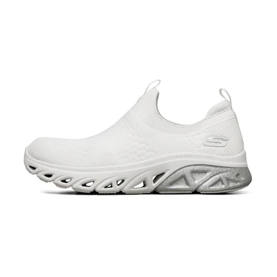 (W) Skechers Glide-Step Sport Slip-On 'White Silver'