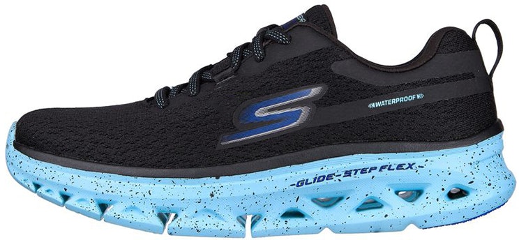 women-skechers-glide-step-go-run-mesh-breathable-low-top-running-black-blue-128891-bkbl