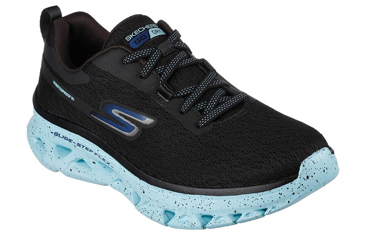 Lookbook (W) Skechers Glide Step ''GO RUN Mesh Traspirante Nero Blu Scarpe Running Basse'' 128891-BKBL