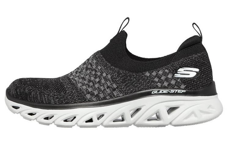 (Women) Skechers Glide Step Slip-on Shoes Black 149328-BKCC