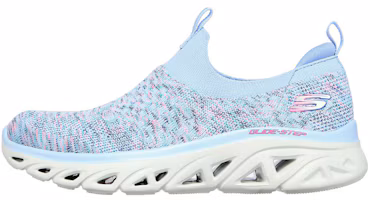 (Women) Skechers Glide Step Slip-on Shoes Blue 149328-LVMT (Women) Skechers Glide Step Slip-on Shoes Blue 149328-LVMT