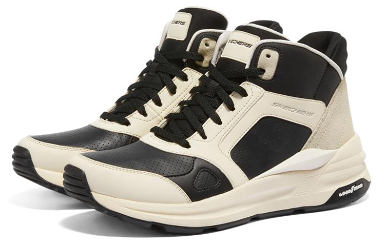 Lookbook Skechers Global Jogger 高筒老爹鞋 女款 黑米白