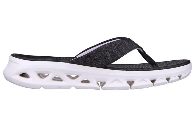 Order Skechers Go Glide-Step 厚底防滑舒適運動拖鞋 女款 黑白