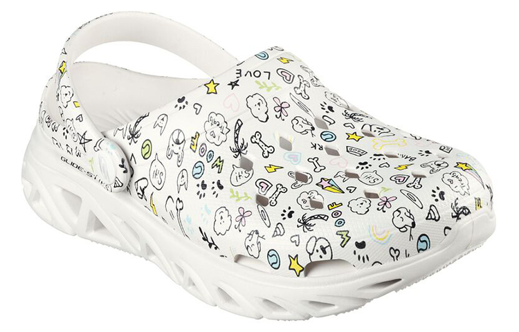 Lookbook 斯凯奇 Go Glide-Step 厚底防滑舒適運動涼鞋 女款 白