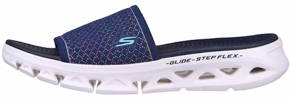 (Women) Skechers Go Glide-Step Slipper 'Comfort Blue' 141227-NVMT (Women) Skechers Go Glide-Step Slipper 'Comfort Blue' 141227-NVMT