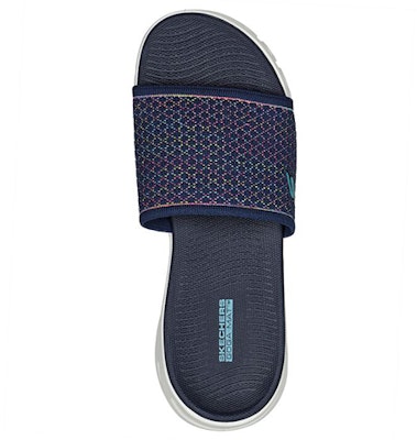 (Women) Skechers Go Glide-Step Slipper 'Comfort Blue' 141227-NVMT Shop (Women) Skechers Go Glide-Step Slipper 'Comfort Blue' 141227-NVMT
