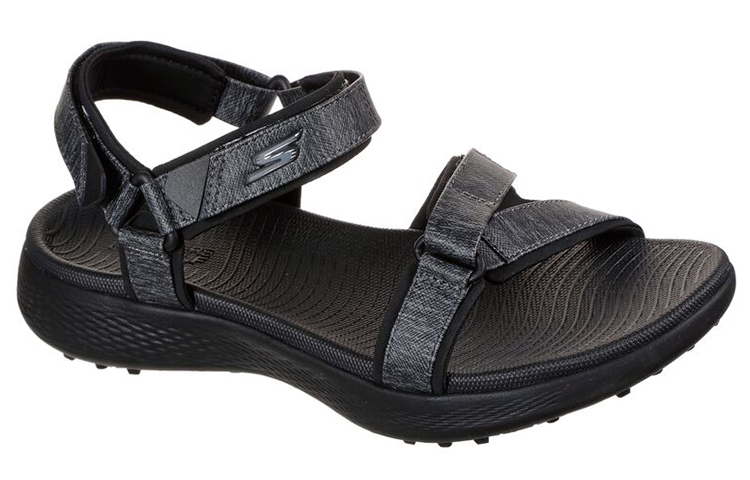 Lookbook (W) Skechers Sandal Golf Wanita 600 'Soft Comfort Sport Hitam' 17015-BBK