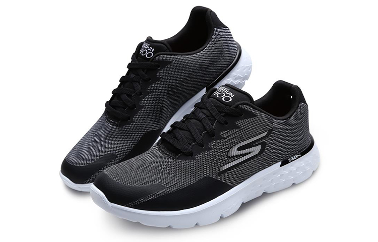 Lookbook Skechers Go Run 400 低筒 跑步鞋 女款 黑白拼色