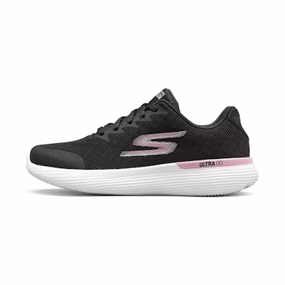 (W) Skechers Go Run 400 'Black White Pink'