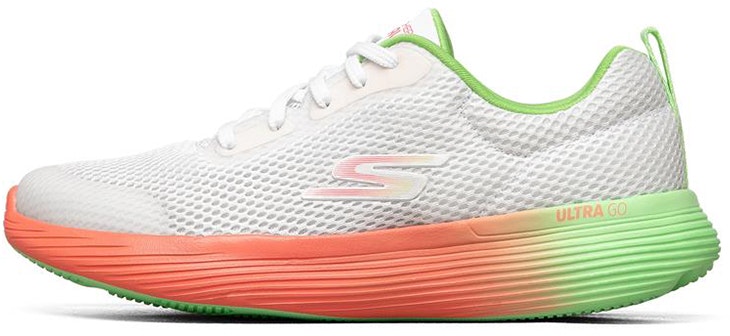 Women Skechers Go Run 400 V2 White Green Orange 128192 WMLT