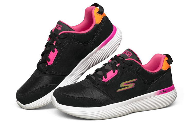 Lookbook (W) Skechers Go Run 400 V2 Lage Sneakers ''Zwart Roze'' 128196-BKPK