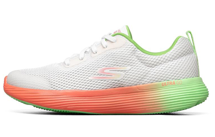 (Women) Skechers Go Run 400 V2 Low-Top White/Green/Orange 128192-WMLT