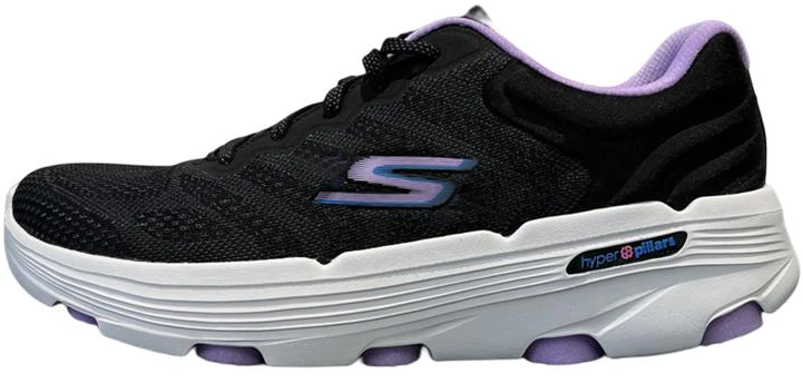 women-skechers-go-walk-7-cushion-anti-slip-durable-low-top-black-purple-129335-bklv
