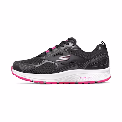 (W) Skechers Go Run Consistent 'Black White Pink'