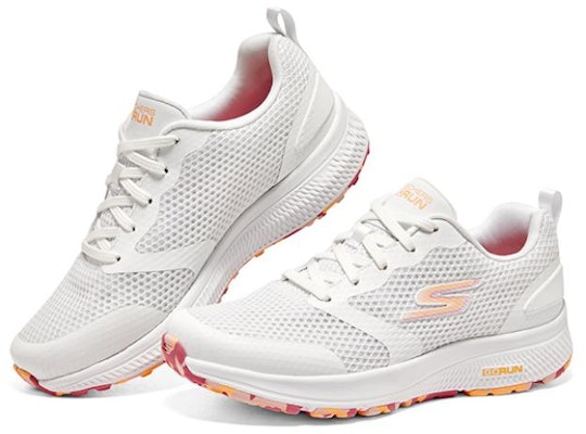 Skechers Go Run Consistent 防滑耐磨 低幫 跑步鞋 女款 白橙 Lookbook Skechers Go Run Consistent 防滑耐磨 低幫 跑步鞋 女款 白橙