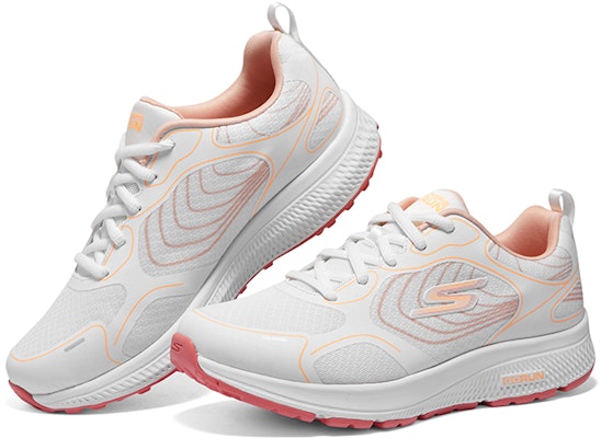 Skechers Go Run Consistent 舒適輕質 防滑耐磨 低筒 跑步鞋 女款 白橙色 Shop Skechers Go Run Consistent 舒適輕質 防滑耐磨 低筒 跑步鞋 女款 白橙色