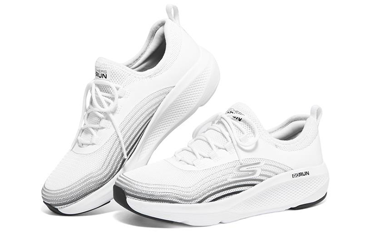 Lookbook (W) Skechers Go Run Elevate 'Putih Hitam' 128329-WBK