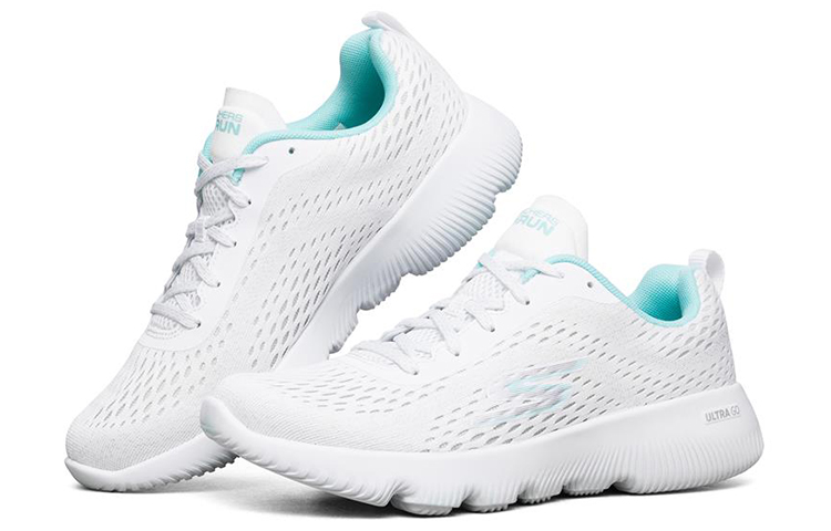Lookbook (Women) Skechers Go Run Focus Low-Top White/Blue 128023-LGLB
