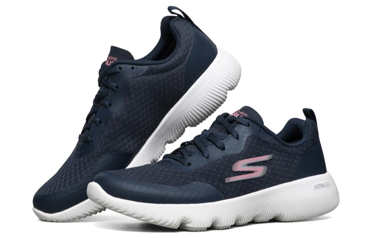 Lookbook (Women) Skechers Go Run Focus Sports Shoes Blue/White/Pink 15165-NVPK