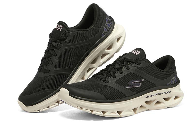 Lookbook (W) Skechers Go Run Glide-Step Flex 'Hitam Beige' 128894-BKPK