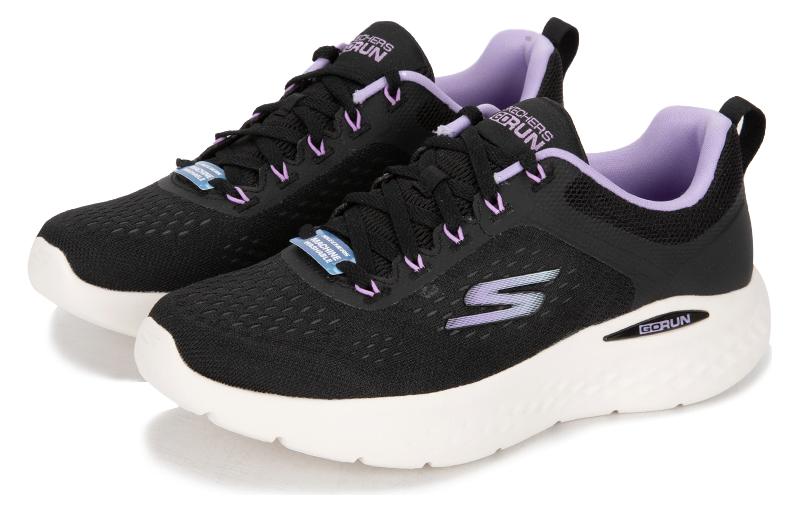 Lookbook (W) Skechers Go Run Lite 'Hitam Ungu' 129423-BKPR
