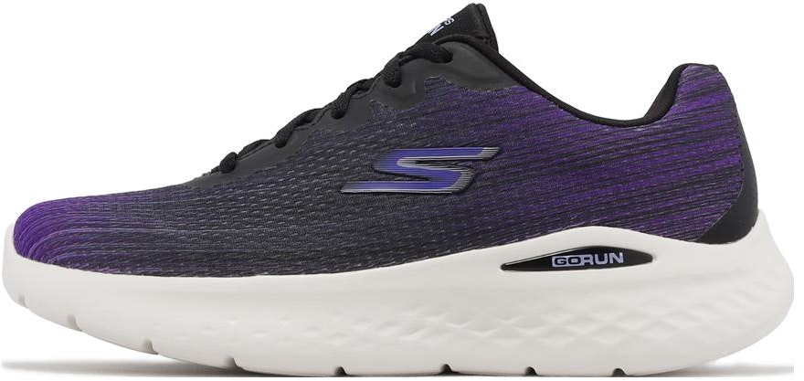 women-skechers-go-run-lite-black-purple-shock-absorbent-durable-low-top-running-129430-bkpr