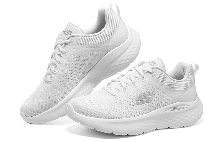 Shop Skechers Go Run Lite 防滑耐磨 時尚舒適 透氣 低筒 跑步鞋 女款 白色