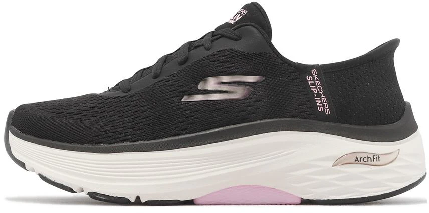 women-skechers-max-cushioning-arch-fit-black-versatile-casual-comfort-shock-absorbing-durable-low-top-running-shoe-128930-bkpk