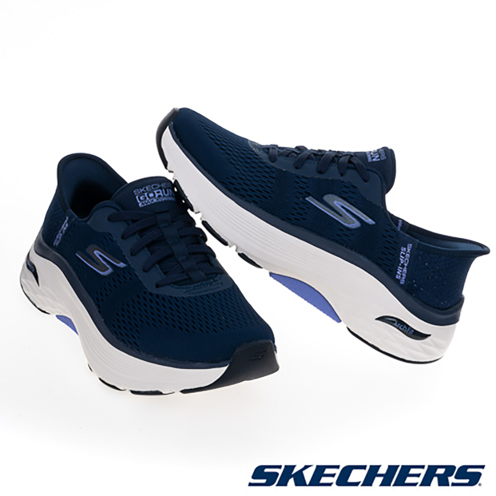 (W) SKECHERS Go Run Max Cushioning Arch Fit Wide Running Shoes Blue Indigo 圖 3