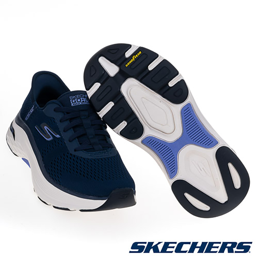 (W) SKECHERS Go Run Max Cushioning Arch Fit Wide Running Shoes Blue Indigo 圖 4