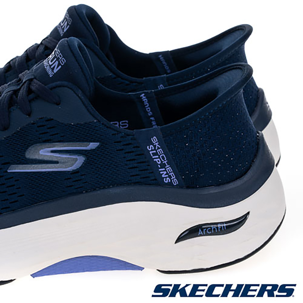 (W) SKECHERS Go Run Max Cushioning Arch Fit Wide Running Shoes Blue Indigo 圖 6