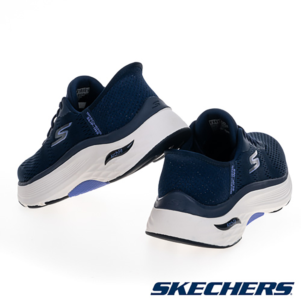 (W) SKECHERS Go Run Max Cushioning Arch Fit Wide Running Shoes Blue Indigo 圖 7