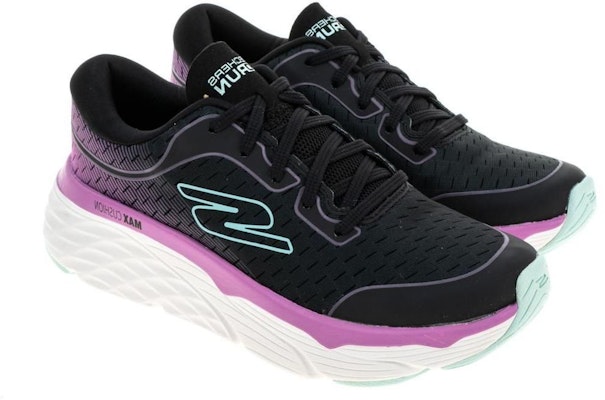 (W) スケッチャーズ Go Run Max クッション エリート 黒ピンク 128553-BKPK Shop (W) スケッチャーズ Go Run Max クッション エリート 黒ピンク 128553-BKPK