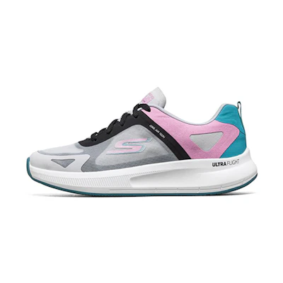 (W) Skechers Go Run Pulse 'White Grey Pink'