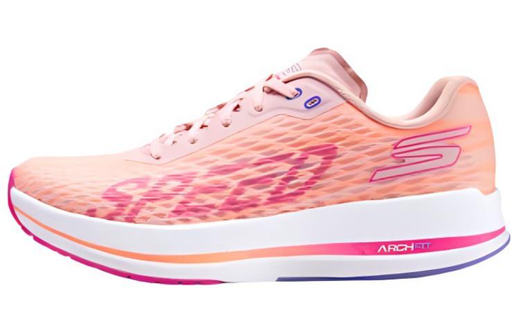 (Women) Skechers Go Run Razor 4 Pink White Comfortable Cushioned Running Shoes. 172075-CRMT