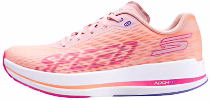 (Women) Skechers Go Run Razor 4 Pink White Comfortable Cushioned Running Shoes. 172075-CRMT