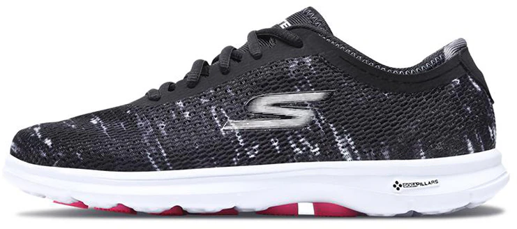 women-skechers-go-step-black-and-white-14200-bkw
