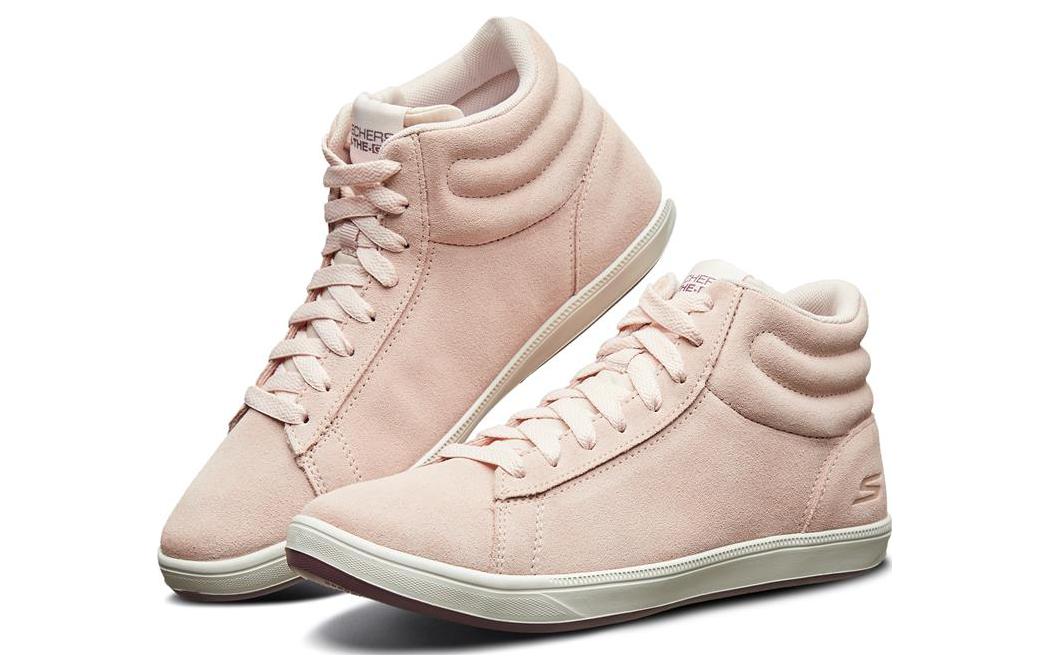Lookbook Skechers Go Vulc 2 耐磨防滑 高筒 帆布鞋 女款 淡粉色