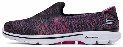 (Women) Skechers Go Walk 3 Slip-On 'Black Multicolor' 14057C-BKMT (Women) Skechers Go Walk 3 Slip-On 'Black Multicolor' 14057C-BKMT